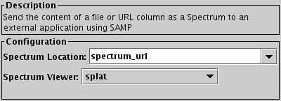 Configuration for Send Spectrum action