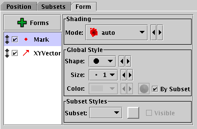 Form tab of Position layer control