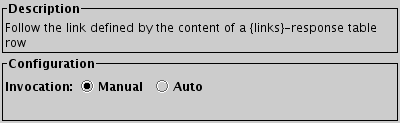 Configuration for Invoke Datalink Row action