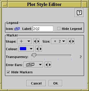 Style editor dialogue for 3d plots