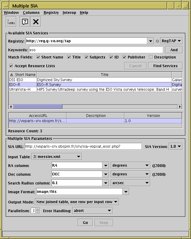 Multiple SIA window