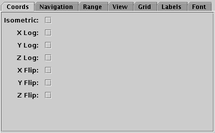 Coords tab of the cube Axes control