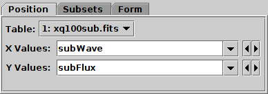 Position tab of XYArray layer control