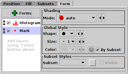 Form Tab of Matrix layer control