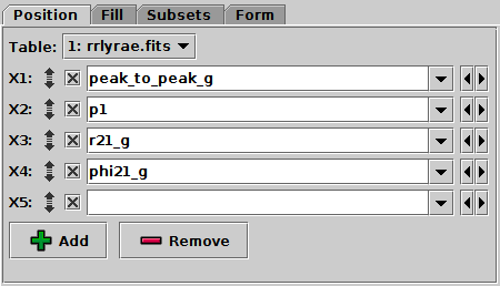 Position Tab of Matrix layer control