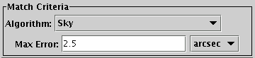 Match Criteria panel.
The details will differ depending on what match type is chosen.