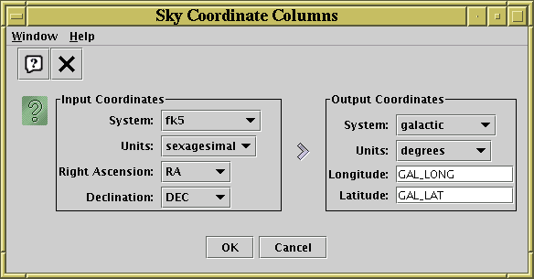 Sky Coordinates Window