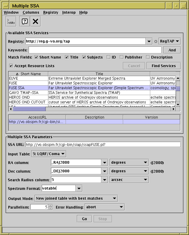 Multiple SSA window