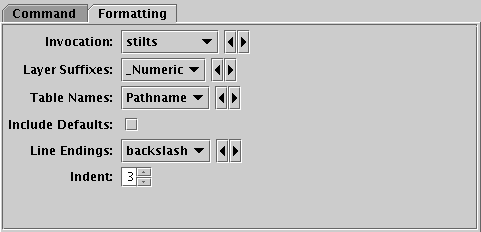STILTS control Formatting tab