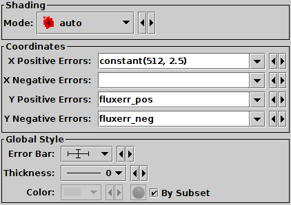 XYErrors form configuration panel