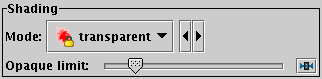 Transparent shading mode selection
